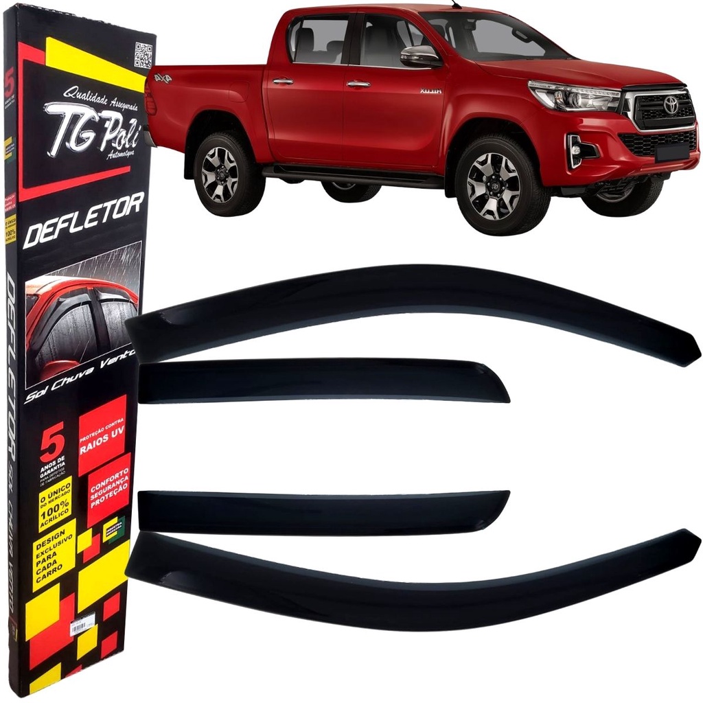 Calha de Chuva Calha Defletor Tg Poli Hilux 4 Portas 2016 2017 2018 2019 2020 2021 Calha de Chuva Calha Defletor Tg Poli Hilux 4 Portas 2016 2017 2018 2019 2020 2021