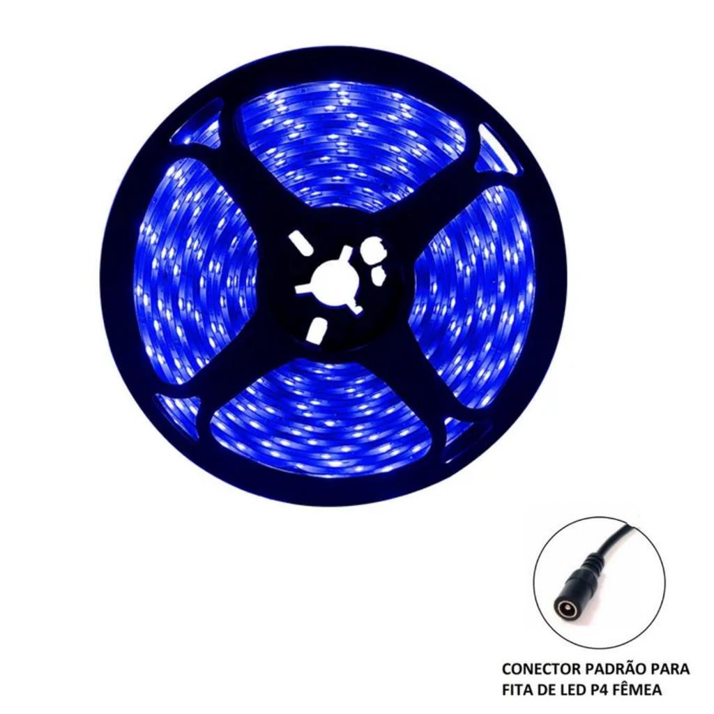 Fita De Led Azul 5 Metros 12v Automotivo Residencial 300 Leds Fita De Led Azul 5 Metros 12v Automotivo Residencial 300 Leds