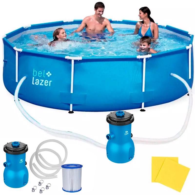 Piscina com Armação 5.000 Litros 305 x 76 CM 510000 com Bomba Filtrante BEL