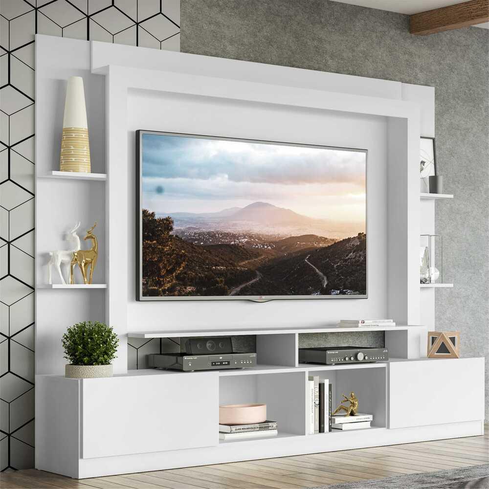Rack Estante com Painel e Suporte TV 65″ e 2 portas Oslo Multimóveis Branco Rack Estante com Painel e Suporte TV 65″ e 2 portas Oslo Multimóveis Branco