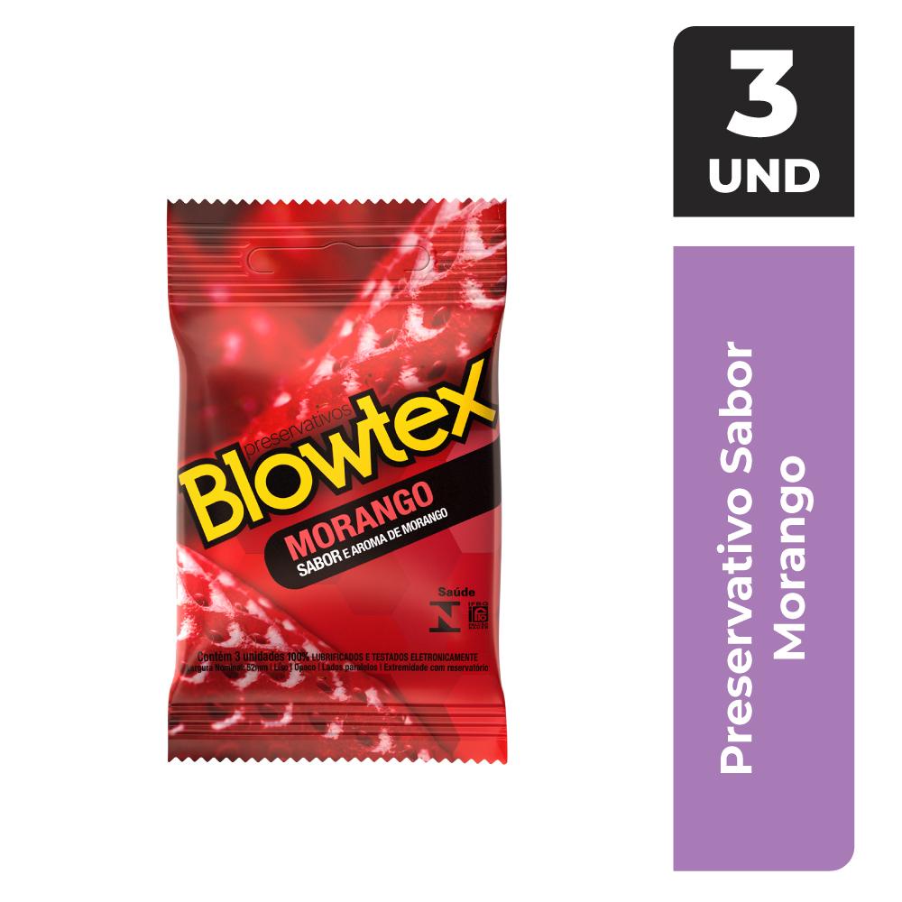 Preservativo Blowtex Morango 3 Unidades Preservativo Blowtex Morango 3 Unidades