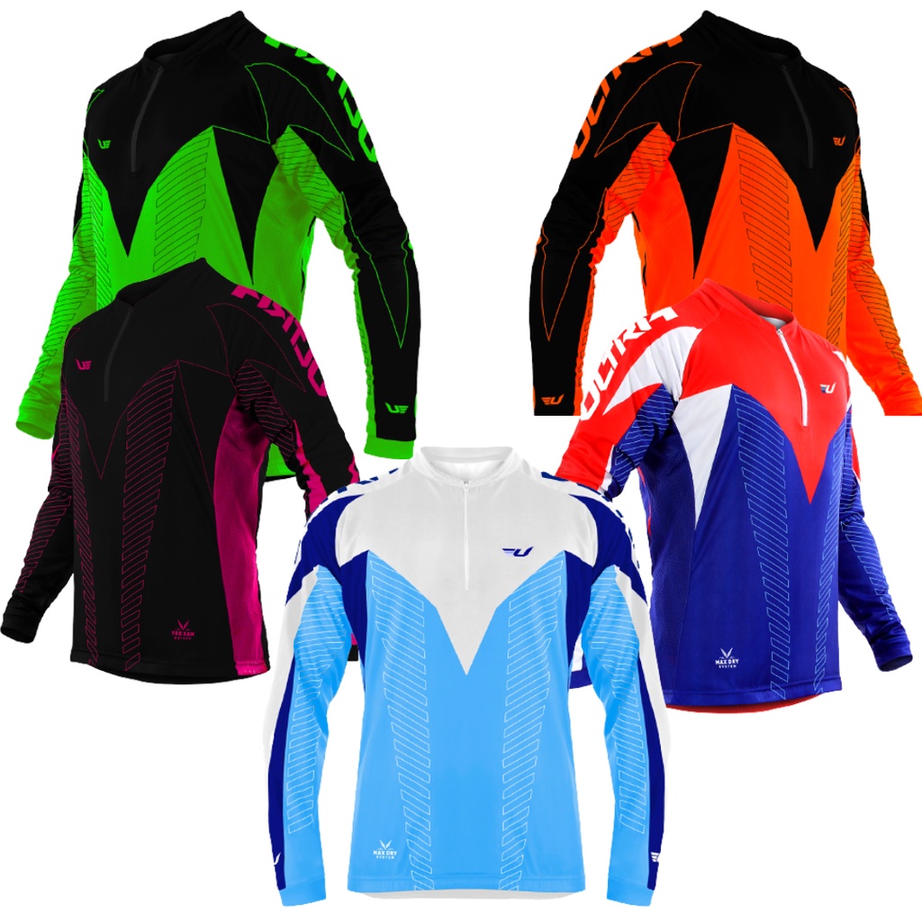 Camisa Para Ciclismo Unissex Ultra Bikes Manga Longa Max Dry Proteção UV Bolsos Traseiros Camisa Para Ciclismo Unissex Ultra Bikes Manga Longa Max Dry Proteção UV Bolsos Traseiros