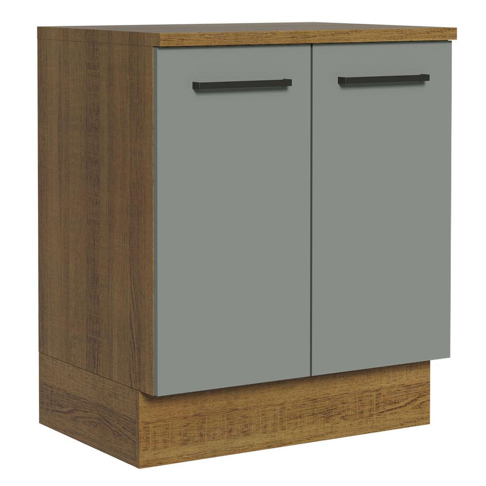 Balcão Armário de Cozinha 70 cm 2 Portas Rustic/Cinza Agata Madesa Balcão Armário de Cozinha 70 cm 2 Portas Rustic/Cinza Agata Madesa