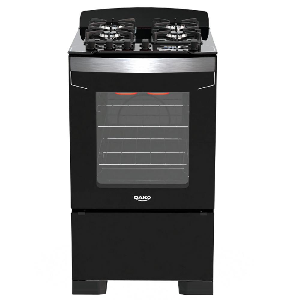 Fogão 4 Bocas Preto com Frente em Vidro Preto e Timer Digital Dako Diplomata Grill Bivolt Fogão 4 Bocas Preto com Frente em Vidro Preto e Timer Digital Dako Diplomata Grill Bivolt