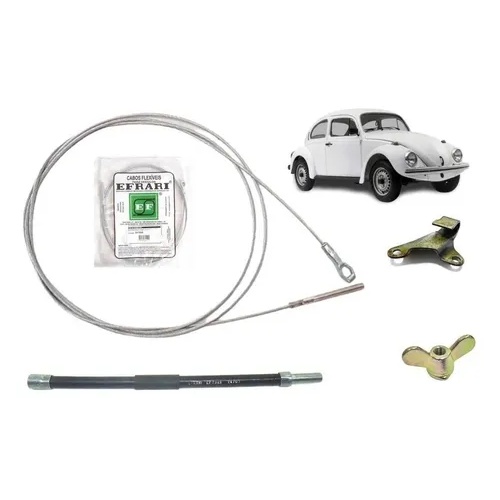 Kit Cabo + Flexivel + Suporte + Porca Embreagem Fusca Kit Cabo + Flexivel + Suporte + Porca Embreagem Fusca