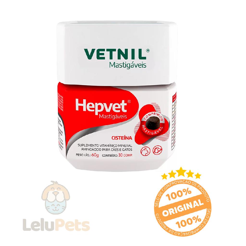 Suplemento Vitamínico Cães Gatos Hepvet Mastigáveis 30 Comp Suplemento Vitamínico Cães Gatos Hepvet Mastigáveis 30 Comp