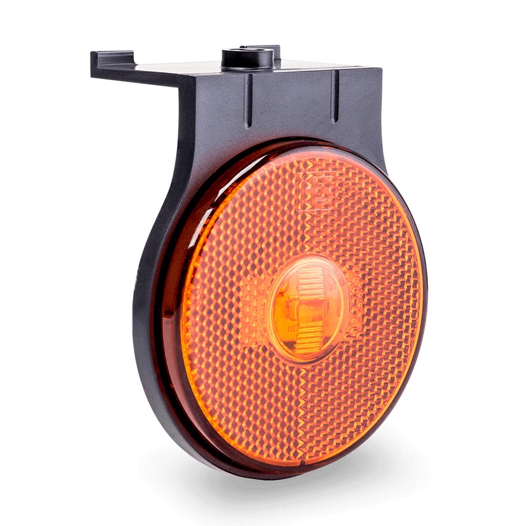 Lanterna Lateral Carreta LED Âmbar Laranja 65mm com Suporte com Fio 12V 24V Lanterna Lateral Carreta LED Âmbar Laranja 65mm com Suporte com Fio 12V 24V