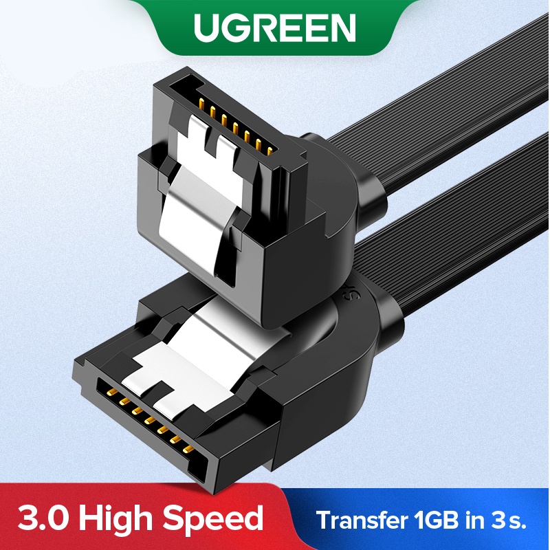 Cabo UGREEN Sata 3.0 Para Unidade De Disco Rígido SSD HDD 3 Reto De Ângulo Placa Mãe Asus MSI Gigabyte (50cm) Cabo UGREEN Sata 3.0 Para Unidade De Disco Rígido SSD HDD 3 Reto De Ângulo Placa Mãe Asus MSI Gigabyte (50cm)
