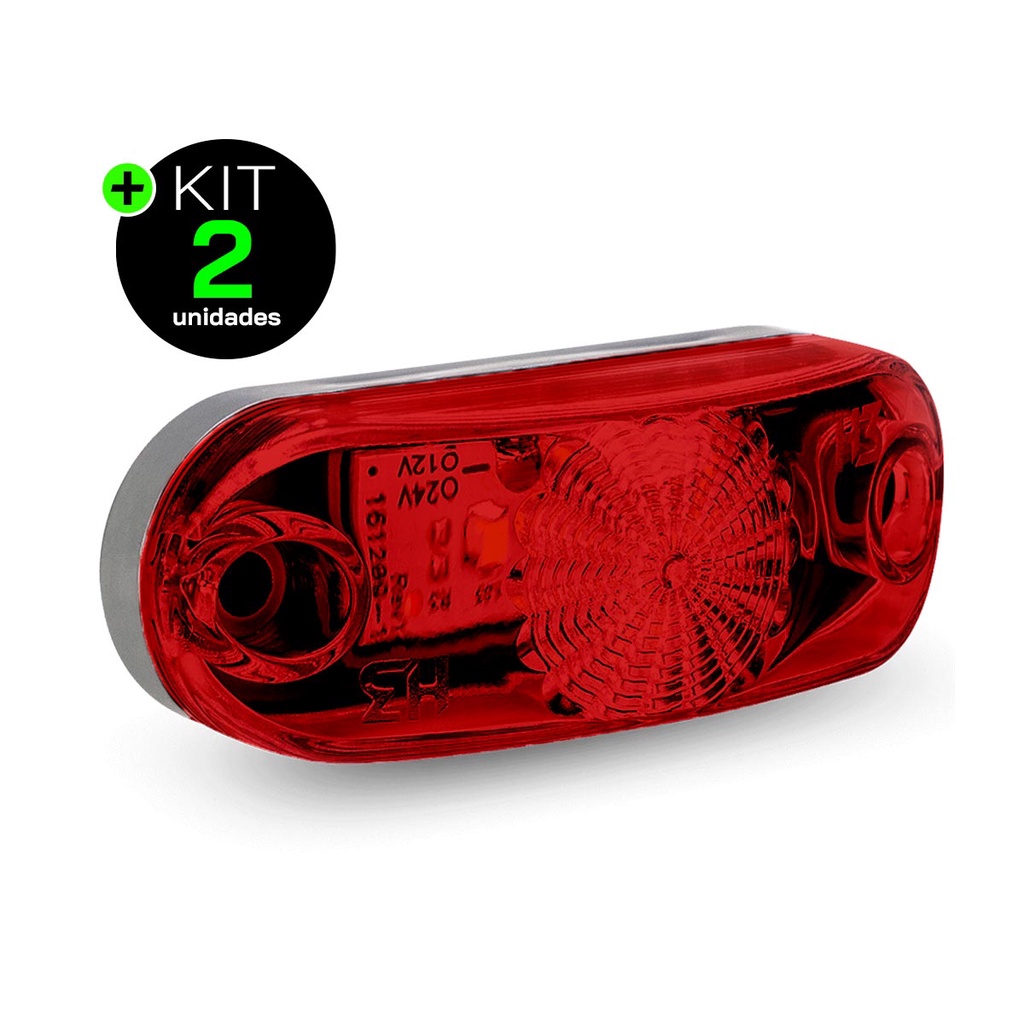 Kit 2 Lanternas Lateral Carreta Vermelha LED 12V 24V Kit 2 Lanternas Lateral Carreta Vermelha LED 12V 24V