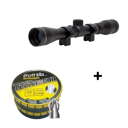 Luneta 4×32 com Trilho 11mm para Carabinas – Rossi + Chumbinho Bolt 5.5 – 250 uni Luneta 4×32 com Trilho 11mm para Carabinas – Rossi + Chumbinho Bolt 5.5 – 250 uni