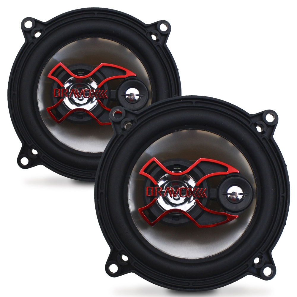 Alto Falante 5 Polegadas Bravox 100w Rms B3X50-X Triaxial 4 Ohms Bobina Simples 200w Pico Par Alto Falante 5 Polegadas Bravox 100w Rms B3X50-X Triaxial 4 Ohms Bobina Simples 200w Pico Par