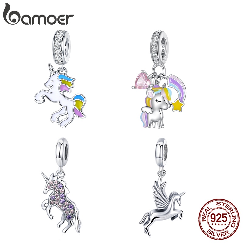 Bamoer Prata Esterlina 925 Unicórnio Moda Diy Acessórios Presente Para Pulseira Bamoer Prata Esterlina 925 Unicórnio Moda Diy Acessórios Presente Para Pulseira