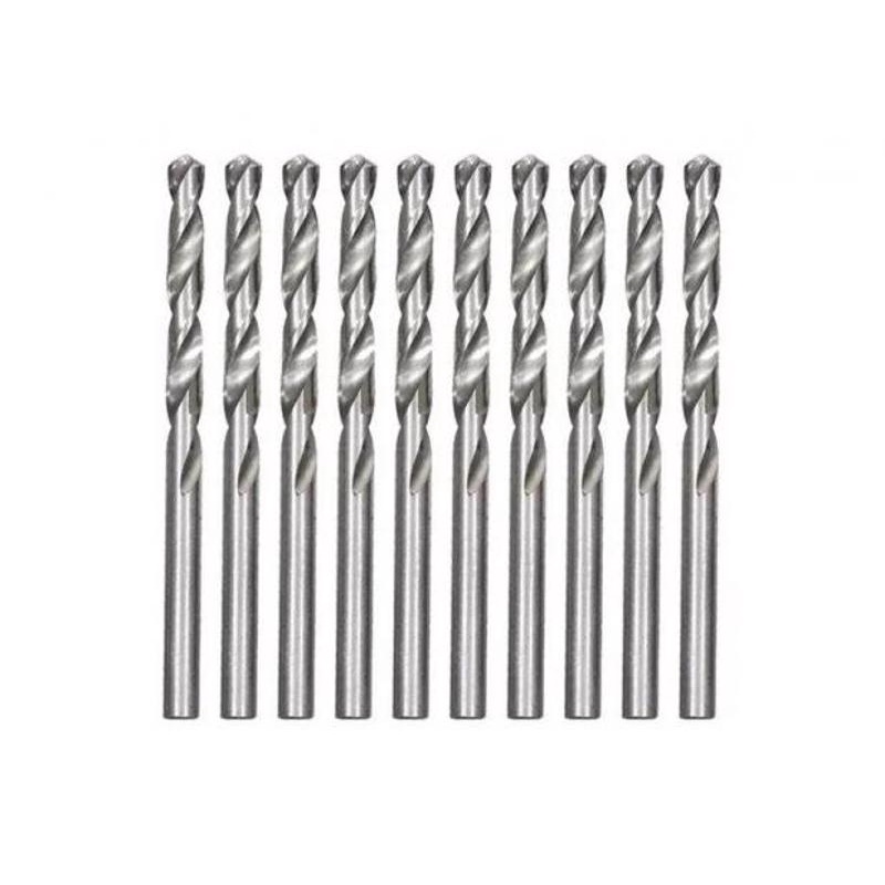 Jogo Brocas Aço Rápido 10 Unidades 9/64 Pol 3mm Para Metal Plástico E Madeira Jogo Brocas Aço Rápido 10 Unidades 9/64 Pol 3mm Para Metal Plástico E Madeira