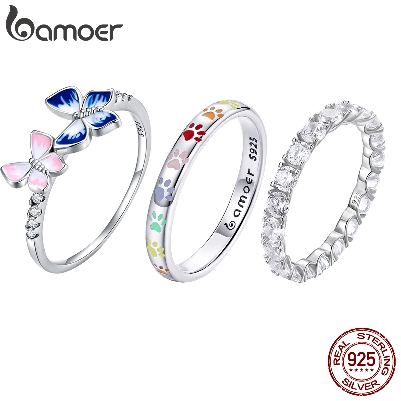 Bamoer 925 Anel De Prata Jóias De Moda Para Mulheres Meninas Tamanho Grande 10 Bamoer 925 Anel De Prata Jóias De Moda Para Mulheres Meninas Tamanho Grande 10