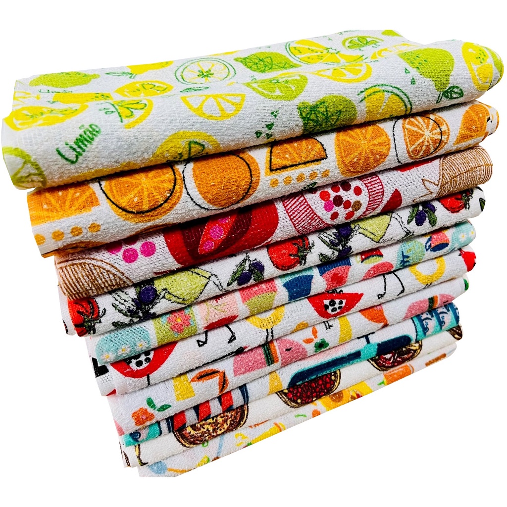 Pano De Prato Atoalhado Felpudo Kit Com 10 Peças Pano De Prato Atoalhado Felpudo Kit Com 10 Peças