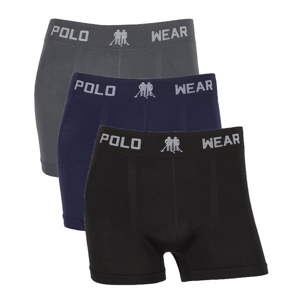 Kit 3 Cuecas Box Microfibra Lisa Sem Costura Polo Wear Kit 3 Cuecas Box Microfibra Lisa Sem Costura Polo Wear
