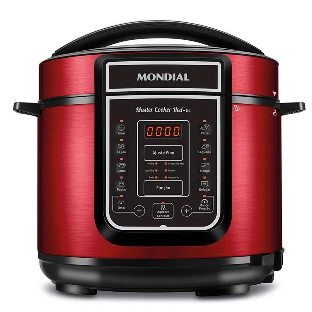 Panela de Pressão Elétrica 5 Litros Master Cooker RED PE-39 900W VERMELHA Mondial – 220V