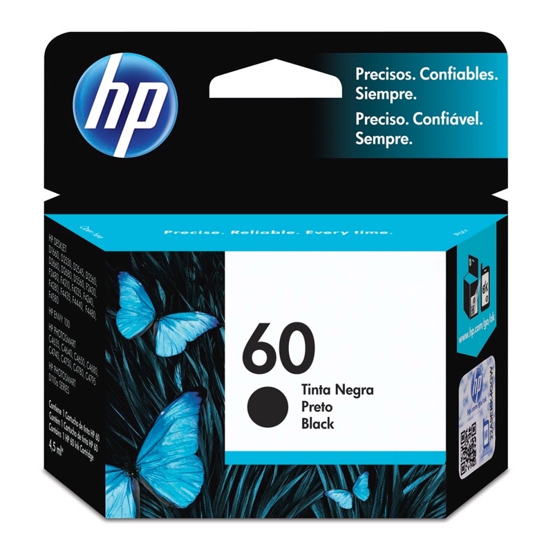 Cartucho HP 60 Original CC640WB preto p/ Deskjet F4224, F4480, F4580, D1660, Photosmart D110a Cartucho HP 60 Original CC640WB preto p/ Deskjet F4224, F4480, F4580, D1660, Photosmart D110a