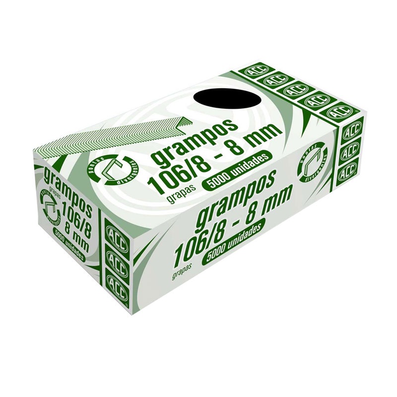 Grampo galvanizado 106/8 com 5000 unidades ACC Grampo galvanizado 106/8 com 5000 unidades ACC