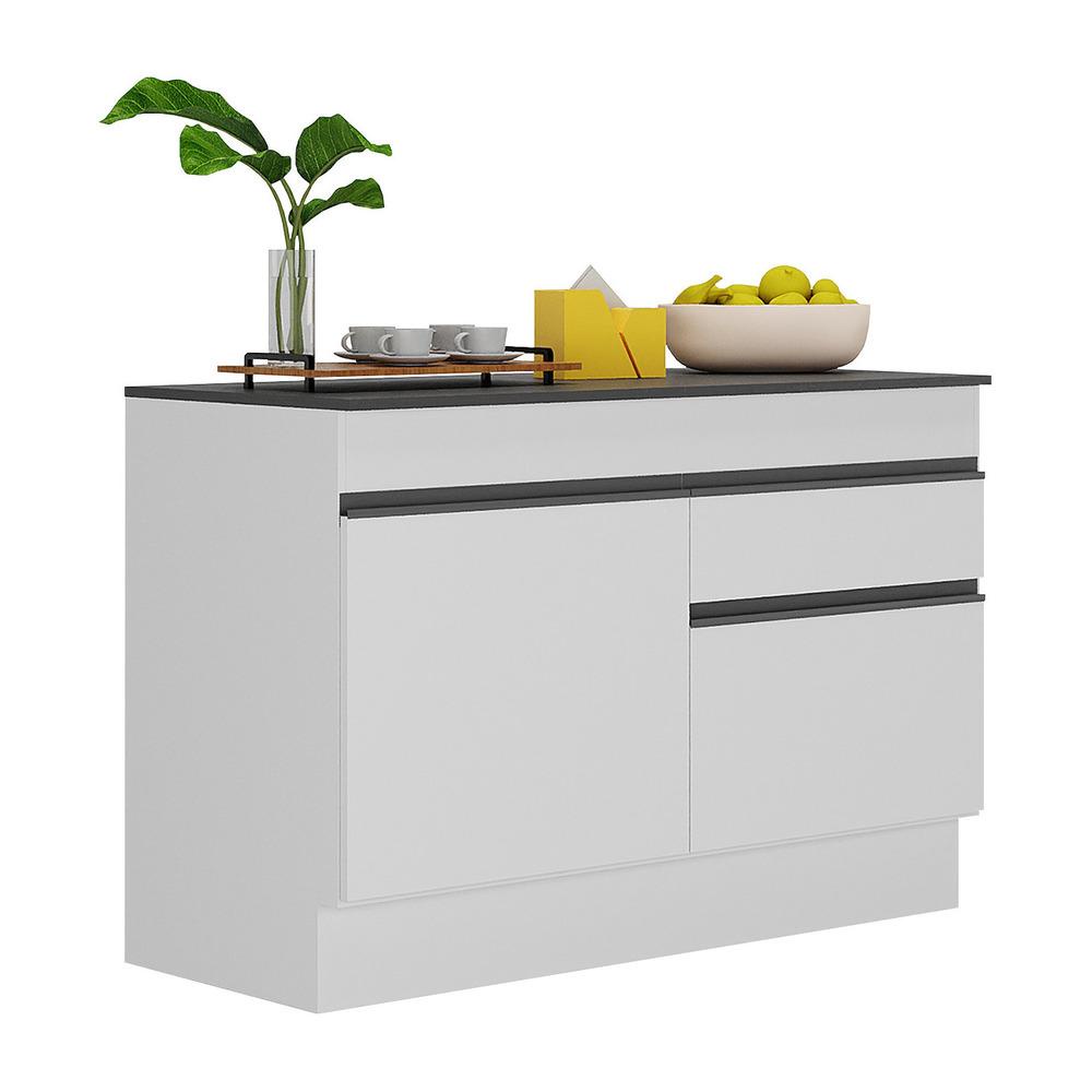 Balcão Cozinha c/ Rodapé Gabinete Pia 120 cm 2 rtas 1 Gav Veneza Multimóveis MP2117.964 Branco/Preto Balcão Cozinha c/ Rodapé Gabinete Pia 120 cm 2 rtas 1 Gav Veneza Multimóveis MP2117.964 Branco/Preto