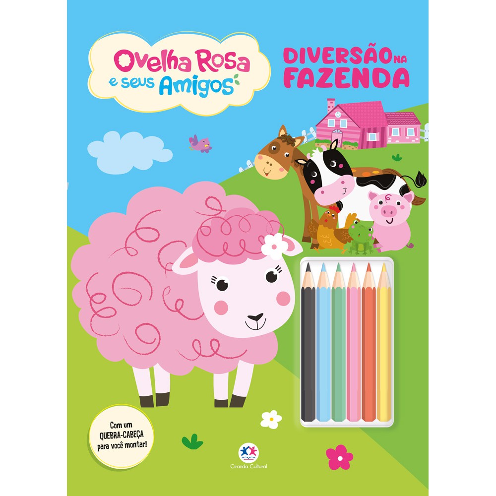 Livro A Ovelha Rosa e seus amigos – Cores da fazenda Livro A Ovelha Rosa e seus amigos – Cores da fazenda