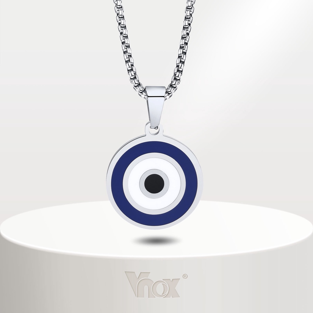 Colar Masculino Casual Da Marca Vnox , Aço Inoxidável Com Luz Completa E Corrosão , Pingente De Olho Do Diabo , Joias Ma Colar Masculino Casual Da Marca Vnox , Aço Inoxidável Com Luz Completa E Corrosão , Pingente De Olho Do Diabo , Joias Ma