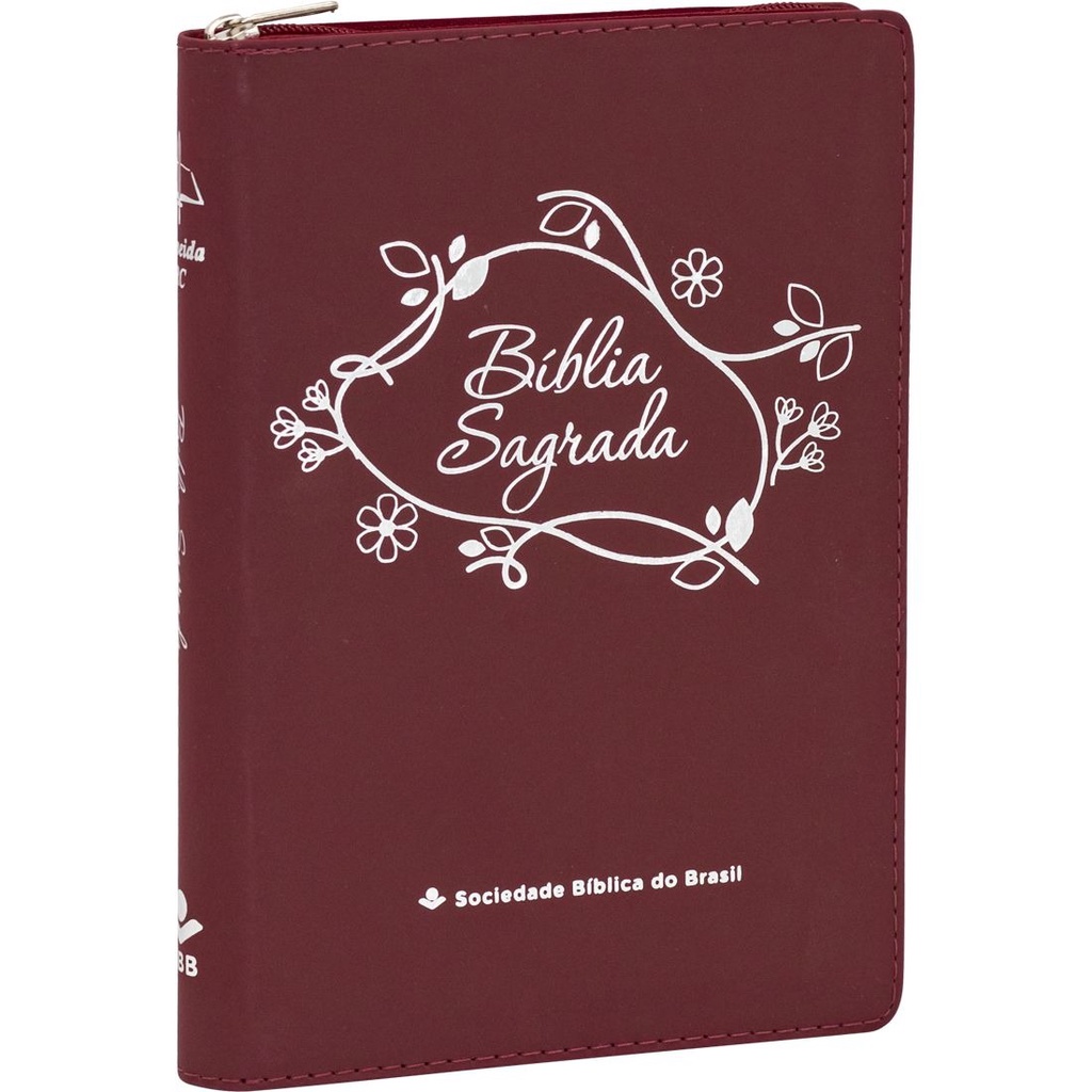 Bíblia Sagrada RC | Letra Grande | Zíper | Vermelho Flores Bíblia Sagrada RC | Letra Grande | Zíper | Vermelho Flores