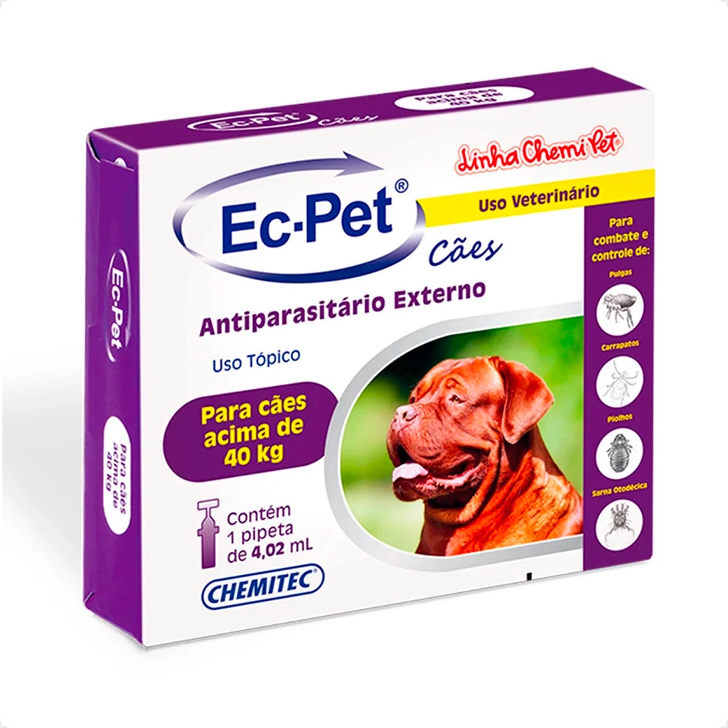 EC PET 4,02mL Chemitec Antipulgas e Carrapatos – Cães acima de 40Kg EC PET 4,02mL Chemitec Antipulgas e Carrapatos – Cães acima de 40Kg