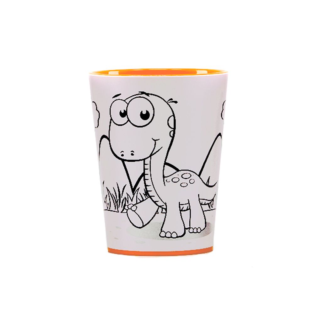 Copo para Colorir Color Cup Dinossauro – Laranja 10cm – 01 unidade – Rizzo Embalagens Copo para Colorir Color Cup Dinossauro – Laranja 10cm – 01 unidade – Rizzo Embalagens