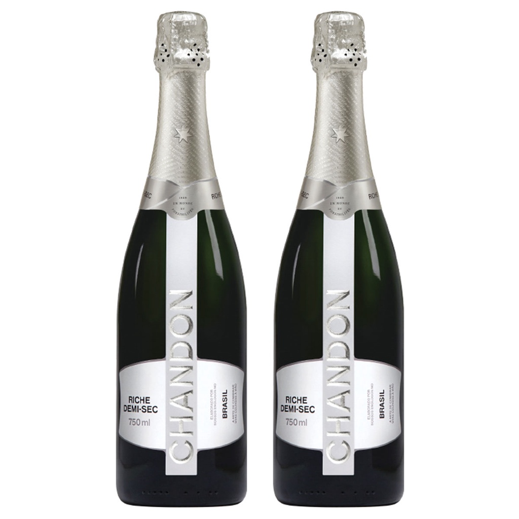 KIT 02 ESPUMANTES CHANDON RICHE DEMI SEC 750ML KIT 02 ESPUMANTES CHANDON RICHE DEMI SEC 750ML