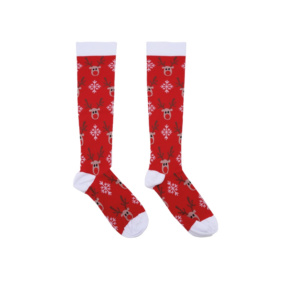 Meia de Natal Cano Longo Adulto Rena – Vermelho/Branco/Marrom – 50cm – 1 unidade – Cromus – Rizzo Meia de Natal Cano Longo Adulto Rena – Vermelho/Branco/Marrom – 50cm – 1 unidade – Cromus – Rizzo