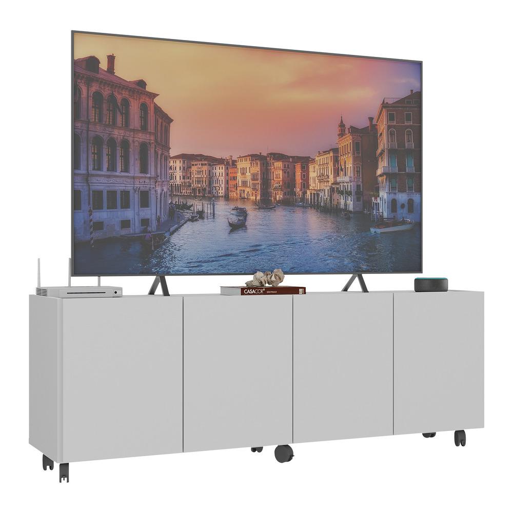 Rack para TV até 50 Polegadas com 4 Portas e Rodízios Multimóveis MP1069 Rack para TV até 50 Polegadas com 4 Portas e Rodízios Multimóveis MP1069