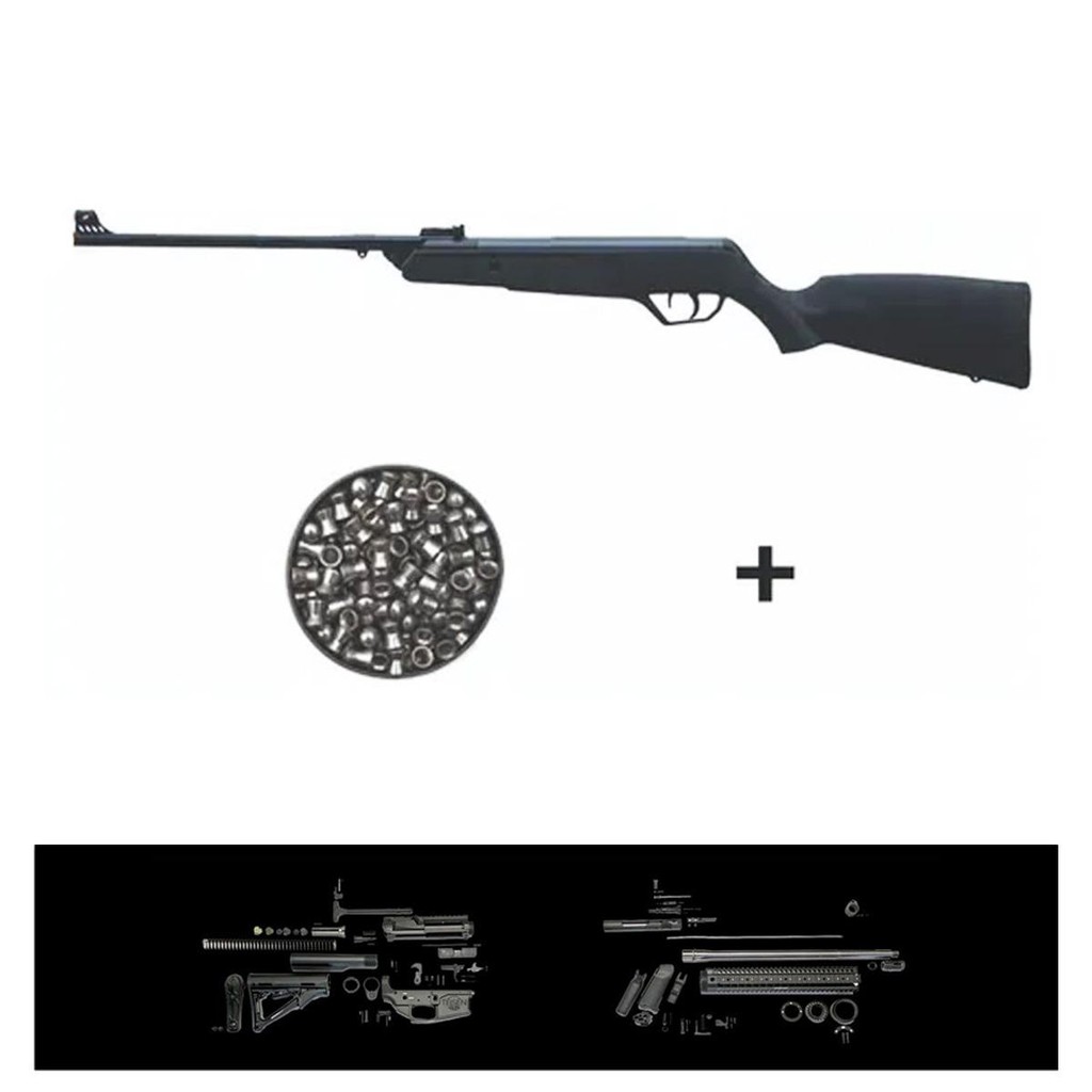Carabina de Pressão New Jade 5.5mm – CBC + Chumbo + Gun Pad Carabina de Pressão New Jade 5.5mm – CBC + Chumbo + Gun Pad