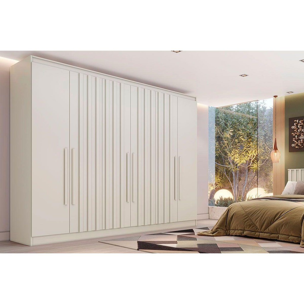 Guarda Roupa Casal 6 Portas (4 Ripadas) e 4 Gavetas Oxford Off White – Europa Guarda Roupa Casal 6 Portas (4 Ripadas) e 4 Gavetas Oxford Off White – Europa