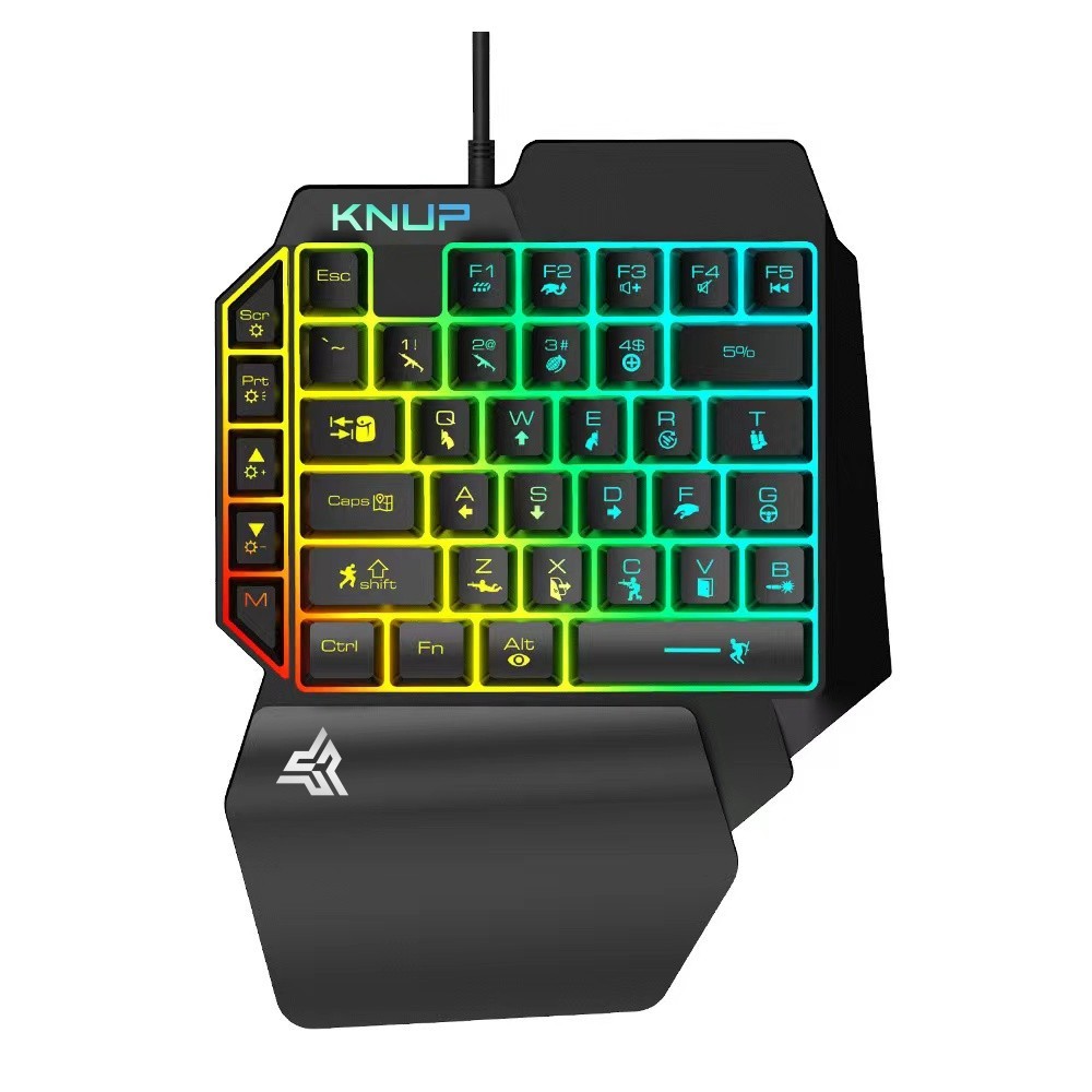 Teclado Gamer Single Hand KP-TE133 Rainbow Chroma Teclado Gamer Single Hand KP-TE133 Rainbow Chroma