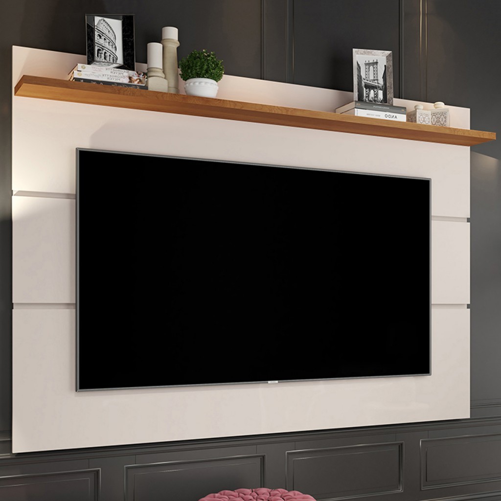Painel para TV Até 50 Polegadas Hemera 1 Prateleira Off White/Freijo – Pnr Móveis Painel para TV Até 50 Polegadas Hemera 1 Prateleira Off White/Freijo – Pnr Móveis