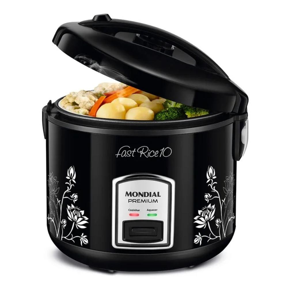 Panela Elétrica de Arroz Mondial Fast Rice 10 Xícaras Premium Preto 700W 127V – PE-44-10X Panela Elétrica de Arroz Mondial Fast Rice 10 Xícaras Premium Preto 700W 127V – PE-44-10X