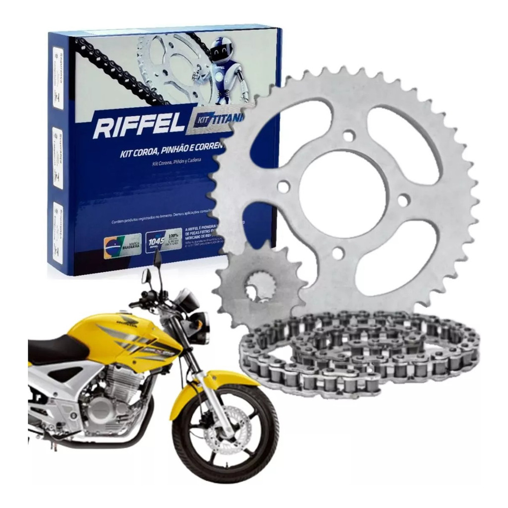 Kit Quit Transmissão Relação Tração Cbx 250 Twister 2001 À 2008 Original Riffel Kit Quit Transmissão Relação Tração Cbx 250 Twister 2001 À 2008 Original Riffel