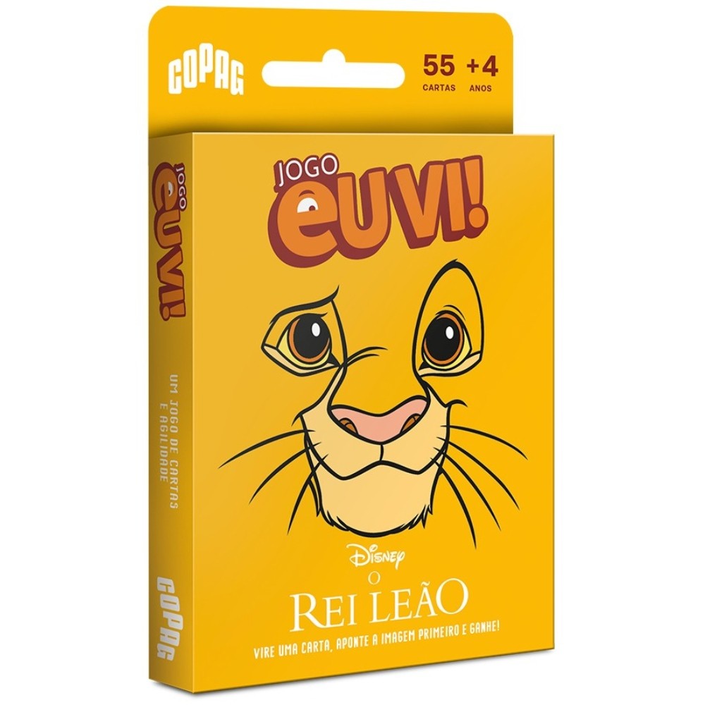 JOGO EU VI! O REI LEÃO COPAG 55 CARTAS BARALHO DISNEY FILME CRIANÇA INFANTIL MUFASA SIMBA DESENHO