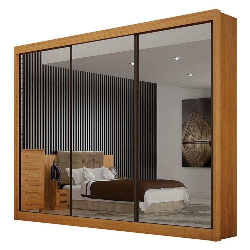 Guarda Roupa Casal 3 Portas 3 Espelhos São Paulo Gold Cinamomo – Leifer Móveis Guarda Roupa Casal 3 Portas 3 Espelhos São Paulo Gold Cinamomo – Leifer Móveis