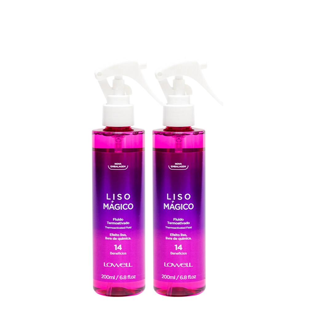 Kit Lowell Liso Mágico Fluído Termoativado Extra (2 unidades) Kit Lowell Liso Mágico Fluído Termoativado Extra (2 unidades)