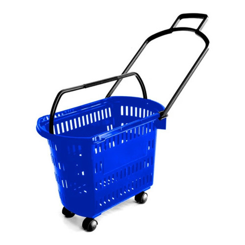 Carrinho Cesta De Compras + Rodas Com Alças Supermercado E Lojas Carrinho Cesta De Compras + Rodas Com Alças Supermercado E Lojas