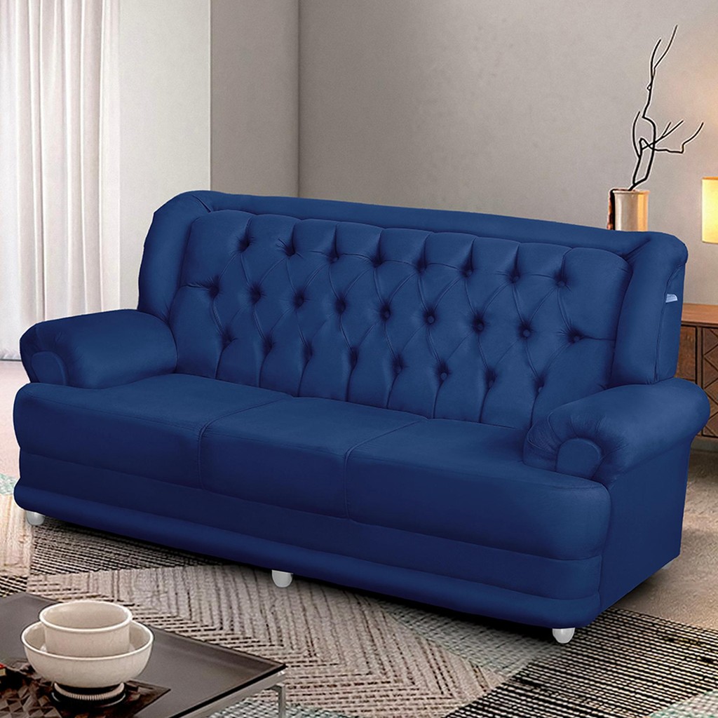 Sofá 2,00m 3 Lugares Suede Finlândia Azul Sofá 2,00m 3 Lugares Suede Finlândia Azul