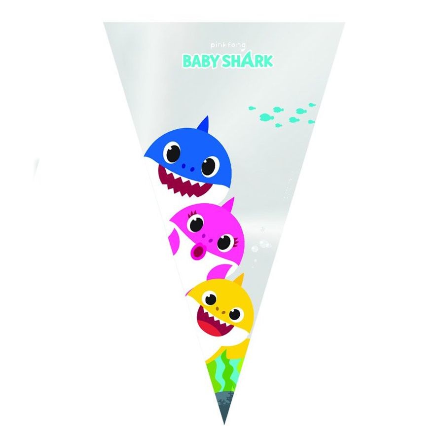 Cone Festa Baby Shark 18x30cm – 50 unidades – Cromus – Rizzo Embalagens Cone Festa Baby Shark 18x30cm – 50 unidades – Cromus – Rizzo Embalagens