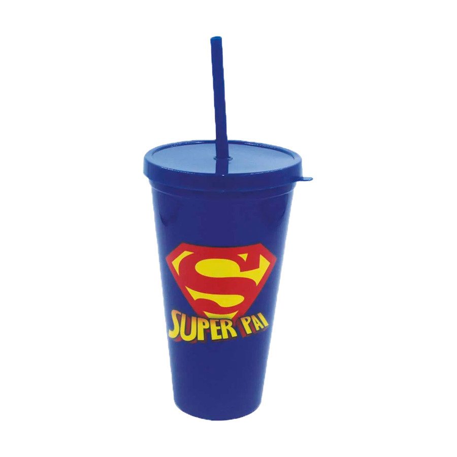 Copo com Tampa e Canudo – Super Pai – 600ml – 1 unidade – Rizzo Copo com Tampa e Canudo – Super Pai – 600ml – 1 unidade – Rizzo