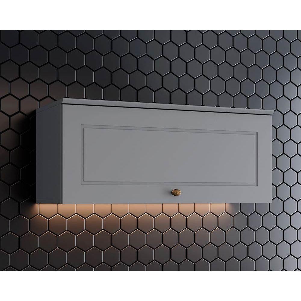 Módulo Cozinha Henn Americana Armário 1 Porta Basculante 80cm Cinza Módulo Cozinha Henn Americana Armário 1 Porta Basculante 80cm Cinza
