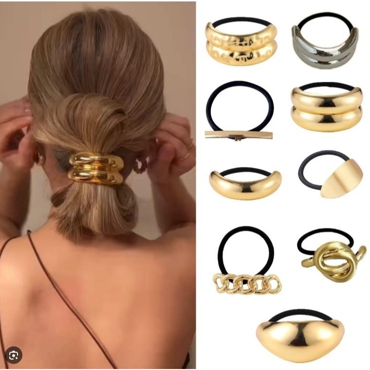 ANA 1108 Elástico para Cabelo Metal Dourado/Prata Liga de cabelo/acessórios de cabelo ANA 1108 Elástico para Cabelo Metal Dourado/Prata Liga de cabelo/acessórios de cabelo