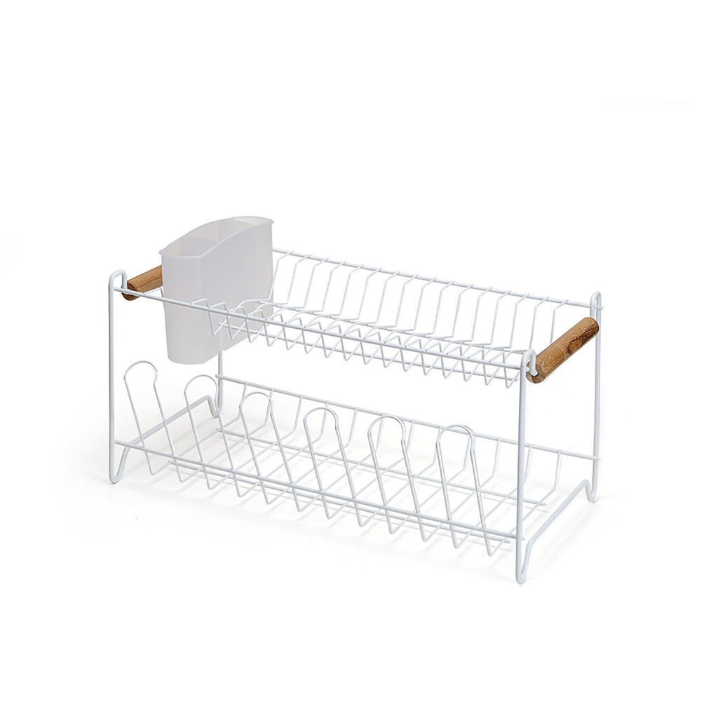 Escorredor Louça Duplo Pia Eco Design Aço Madeira Branco Porta Talheres Removível Organização Arthi Escorredor Louça Duplo Pia Eco Design Aço Madeira Branco Porta Talheres Removível Organização Arthi