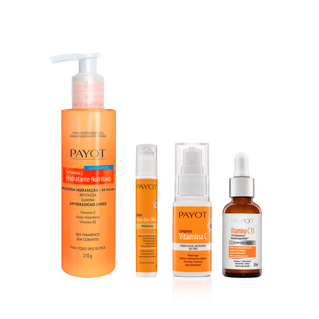 Kit Hidratação e Trio Tratamento Vitamina C Payot Kit Hidratação e Trio Tratamento Vitamina C Payot