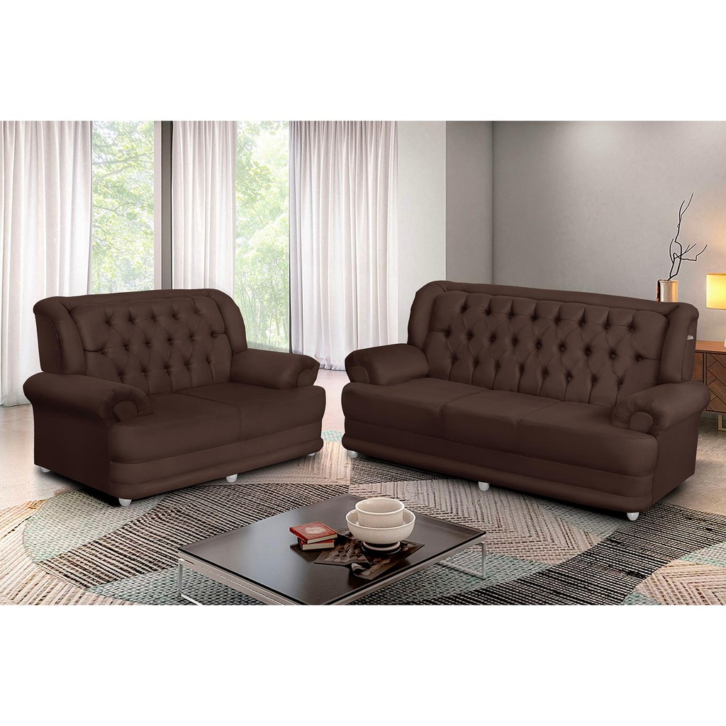 Conjunto de Sofá 2,00 x 1,50m 3 E 2 Lugares Suede Finlândia Marrom Café Conjunto de Sofá 2,00 x 1,50m 3 E 2 Lugares Suede Finlândia Marrom Café